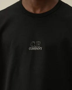 T-shirts & Polo<C.P. Company Mercerized 30/2 Jersey Twisted Logo Graphic T-Shirt Black