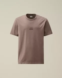 T-shirts & Polo<C.P. Company Mercerized 30/2 Jersey Twisted Logo Graphic T-Shirt Purple Dove