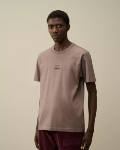 T-shirts & Polo<C.P. Company Mercerized 30/2 Jersey Twisted Logo Graphic T-Shirt Purple Dove
