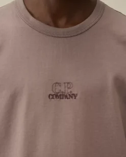 T-shirts & Polo<C.P. Company Mercerized 30/2 Jersey Twisted Logo Graphic T-Shirt Purple Dove