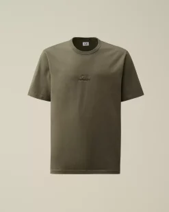 T-shirts & Polo<C.P. Company Mercerized 30/2 Jersey Twisted Logo Graphic T-Shirt Grape Leaf – Green