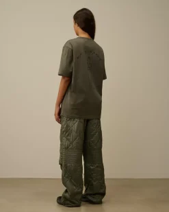 T-shirts & Polo<C.P. Company Mercerized 30/2 Jersey Twisted Logo Graphic T-Shirt Grape Leaf – Green