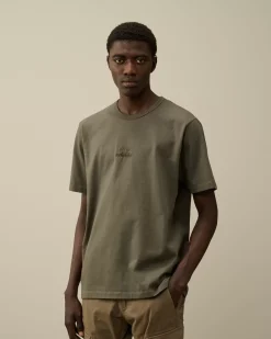 T-shirts & Polo<C.P. Company Mercerized 30/2 Jersey Twisted Logo Graphic T-Shirt Grape Leaf – Green