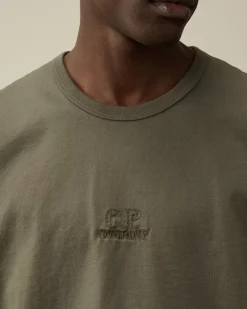 T-shirts & Polo<C.P. Company Mercerized 30/2 Jersey Twisted Logo Graphic T-Shirt Grape Leaf – Green