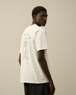 T-shirts & Polo<C.P. Company Mercerized 30/2 Jersey Twisted Logo Graphic T-Shirt Gauze White