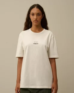 T-shirts & Polo<C.P. Company Mercerized 30/2 Jersey Twisted Logo Graphic T-Shirt Gauze White