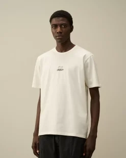 T-shirts & Polo<C.P. Company Mercerized 30/2 Jersey Twisted Logo Graphic T-Shirt Gauze White