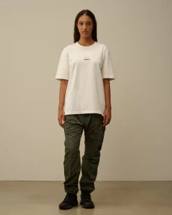 T-shirts & Polo<C.P. Company Mercerized 30/2 Jersey Twisted Logo Graphic T-Shirt Gauze White