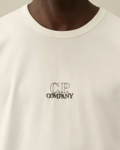 T-shirts & Polo<C.P. Company Mercerized 30/2 Jersey Twisted Logo Graphic T-Shirt Gauze White