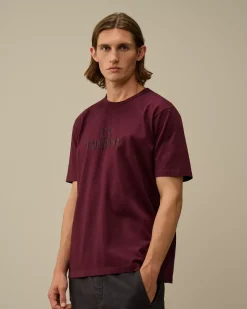 T-shirts & Polo<C.P. Company Mercerized 30/2 Jersey Twisted Bold Logo T-Shirt Potent Purple