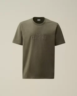 T-shirts & Polo<C.P. Company Mercerized 30/2 Jersey Twisted Bold Logo T-Shirt Grape Leaf – Green