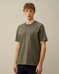 T-shirts & Polo<C.P. Company Mercerized 30/2 Jersey Twisted Bold Logo T-Shirt Grape Leaf – Green