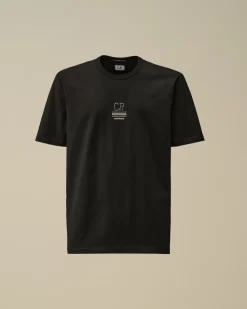 T-shirts & Polo<C.P. Company Mercerized 30/2 Jersey Twisted Small Logo T-Shirt Black
