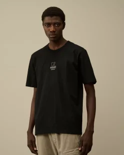 T-shirts & Polo<C.P. Company Mercerized 30/2 Jersey Twisted Small Logo T-Shirt Black