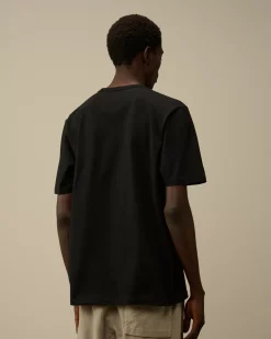 T-shirts & Polo<C.P. Company Mercerized 30/2 Jersey Twisted Small Logo T-Shirt Black