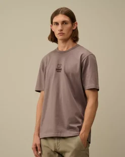 T-shirts & Polo<C.P. Company Mercerized 30/2 Jersey Twisted Small Logo T-Shirt Purple Dove