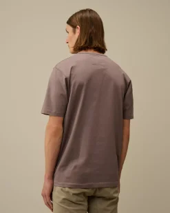 T-shirts & Polo<C.P. Company Mercerized 30/2 Jersey Twisted Small Logo T-Shirt Purple Dove