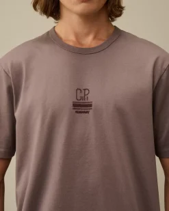 T-shirts & Polo<C.P. Company Mercerized 30/2 Jersey Twisted Small Logo T-Shirt Purple Dove