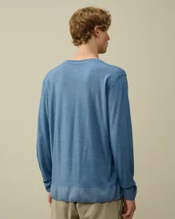 Jumpers<C.P. Company Merino Wool Fast Dyed Crew Neck Knit Flint Stone – Blue