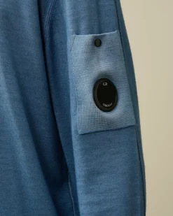 Jumpers<C.P. Company Merino Wool Fast Dyed Crew Neck Knit Flint Stone – Blue