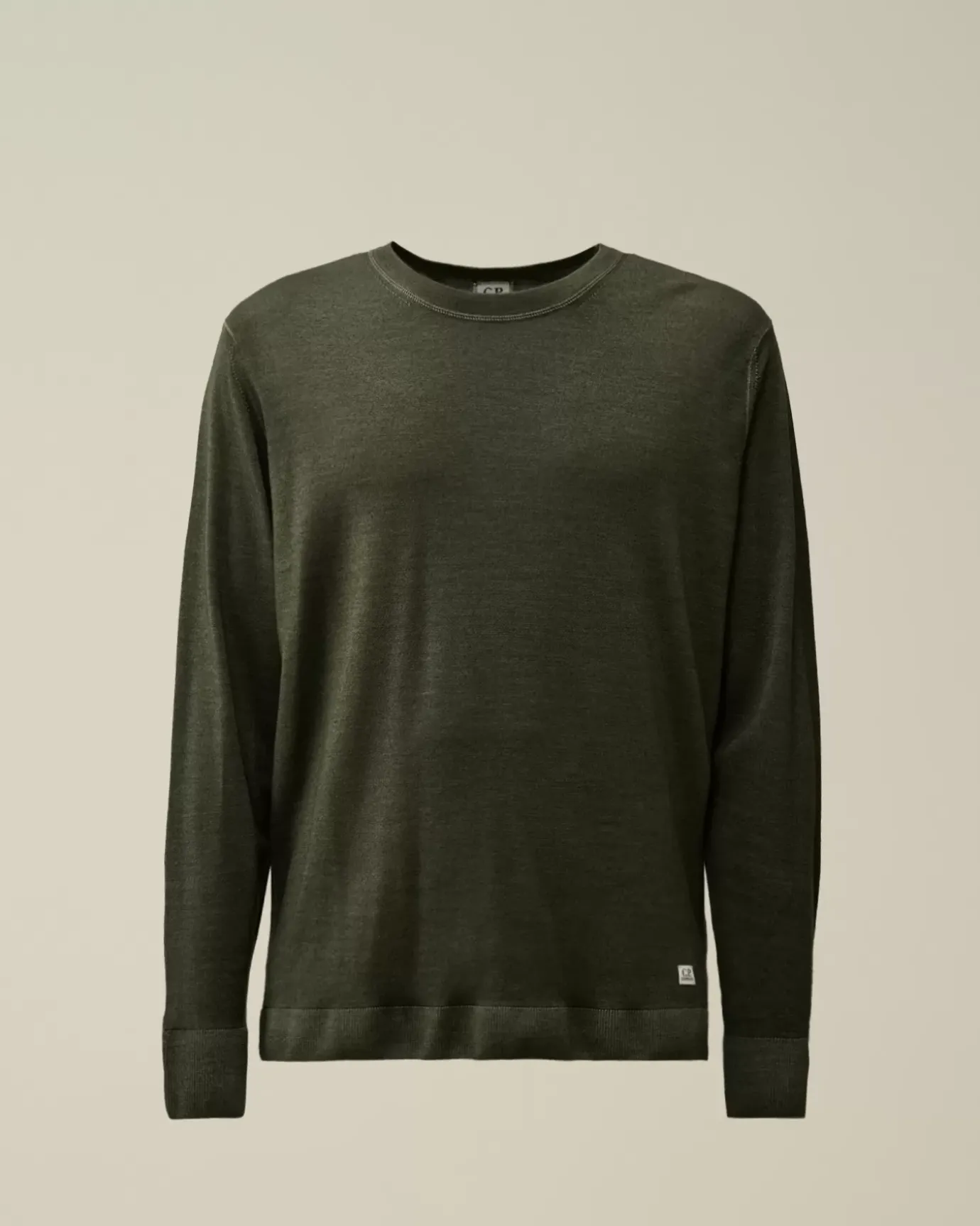 Jumpers<C.P. Company Merino Wool Fast Dyed Crew Neck Logo Knit Grape Leaf – Green