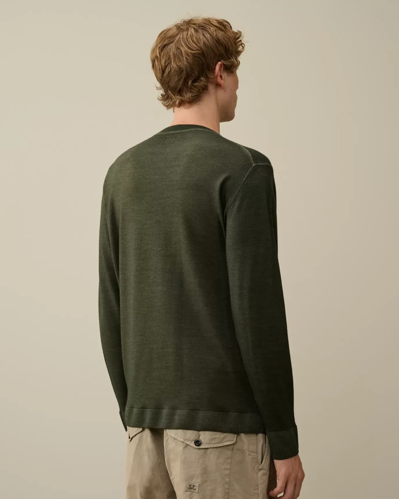 Jumpers<C.P. Company Merino Wool Fast Dyed Crew Neck Logo Knit Grape Leaf – Green