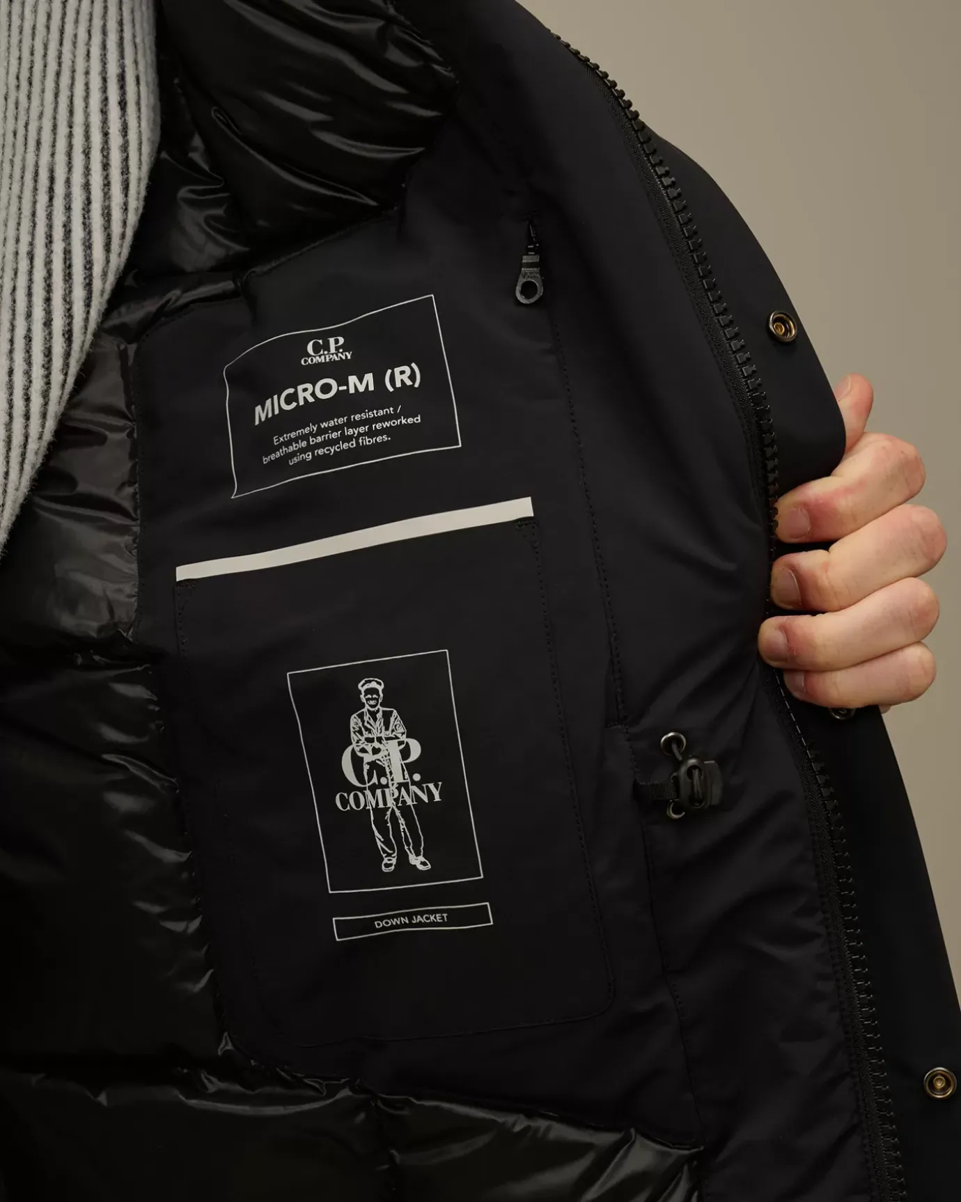 Jacket & Coats<C.P. Company Micro-M (R) Down Field Jacket Black