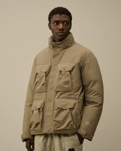 Jacket & Coats<C.P. Company Micro-M (R) Down Field Jacket Walnut – Beige