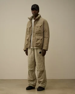 Jacket & Coats<C.P. Company Micro-M (R) Down Field Jacket Walnut – Beige