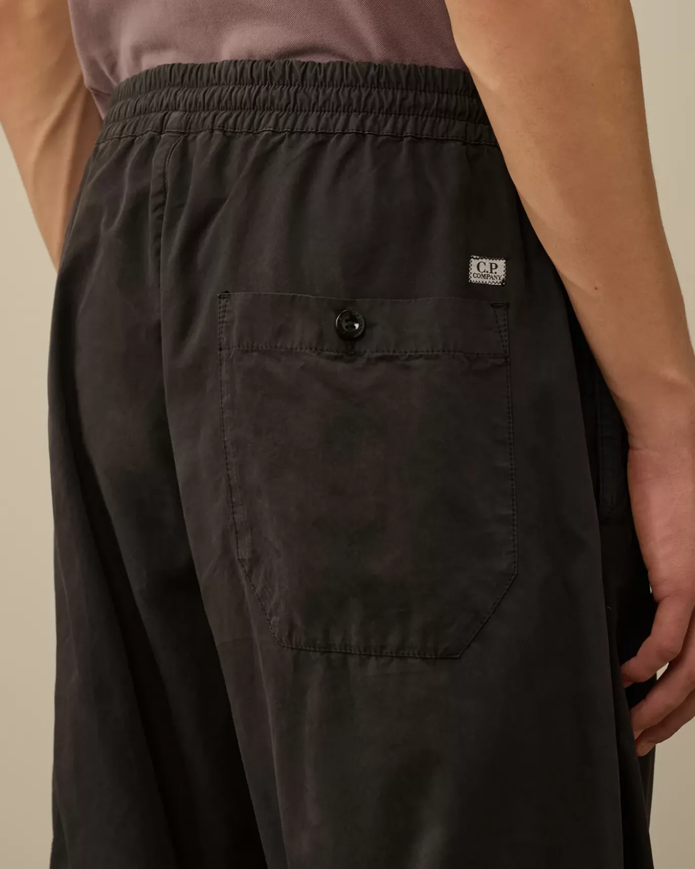 Trousers<C.P. Company Microreps Boxy Lens Cargo Pants Black Sand