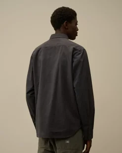 Overshirt<C.P. Company Microreps Diamond Peach Overshirt Black Sand