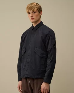 Overshirt<C.P. Company Microreps Diamond Peach Overshirt Total Eclipse – Blue