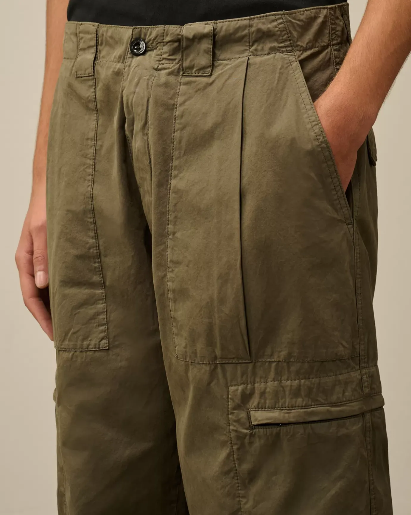 Trousers<C.P. Company Microreps Loose Utility Pants Grape Leaf – Green