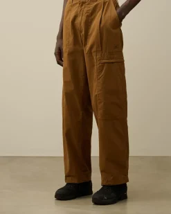 Trousers<C.P. Company Microreps Loose Utility Pants Toffee – Beige