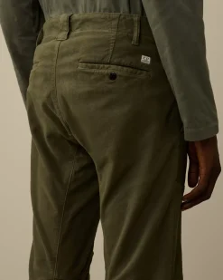 Trousers<C.P. Company Moleskin Stretch Ergonomic Pants Grape Leaf – Green