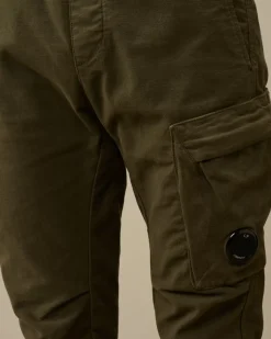 Trousers<C.P. Company Moleskin Stretch Regular Cargo Pants Grape Leaf – Green