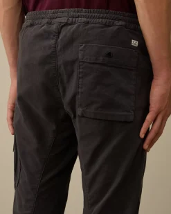 Trousers<C.P. Company Moleskin Stretch Regular Cargo Pants Black Sand
