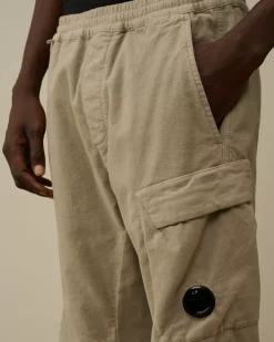 Trousers<C.P. Company Moleskin Stretch Regular Cargo Pants Vintage Khaki – Beige