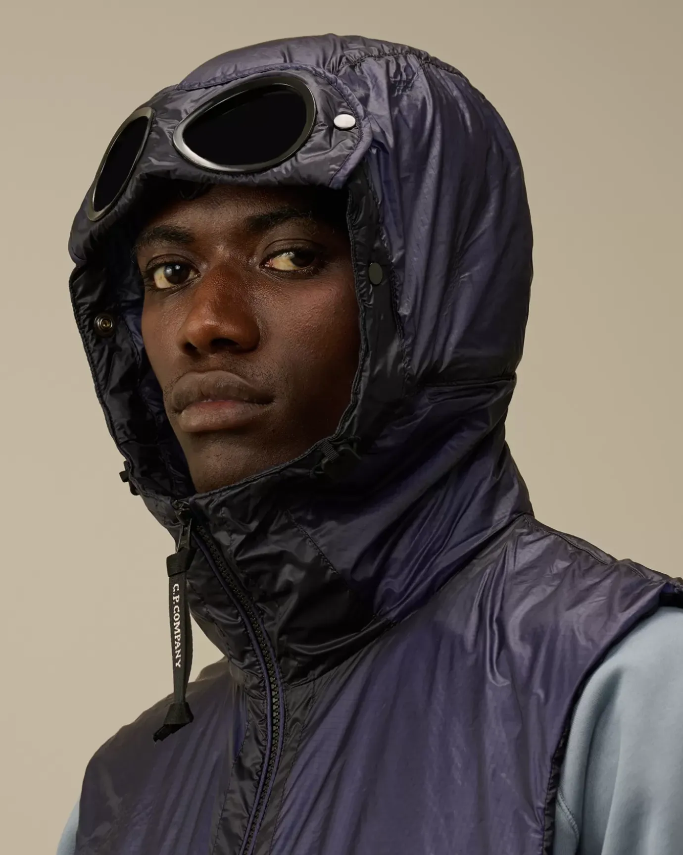 Jacket & Coats<C.P. Company Nada Shell Goggle Vest Estate Blue