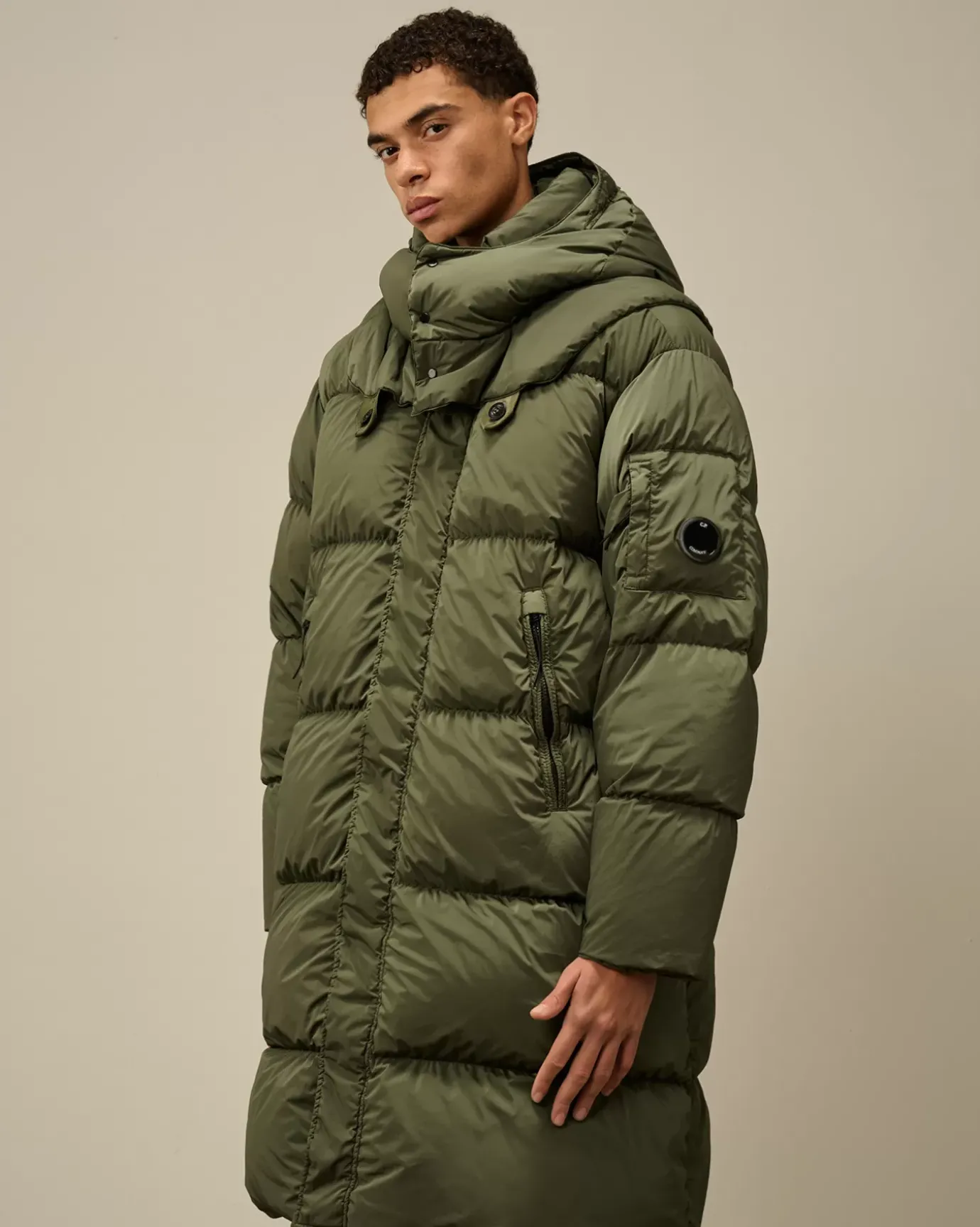Jacket & Coats<C.P. Company Nycra-R Buttoned Hood Long Down Jacket Grape Leaf – Green