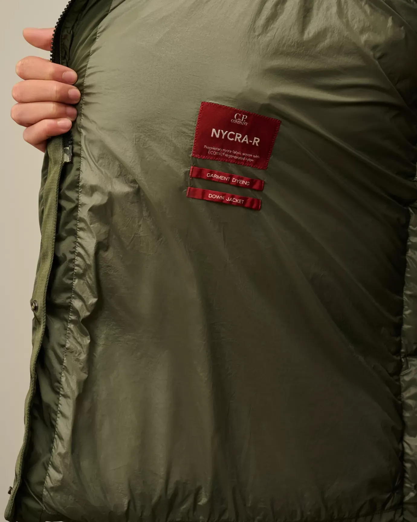 Jacket & Coats<C.P. Company Nycra-R Buttoned Hood Long Down Jacket Grape Leaf – Green