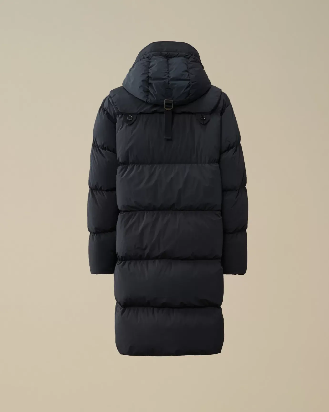 Jacket & Coats<C.P. Company Nycra-R Buttoned Hood Long Down Jacket Black Sand