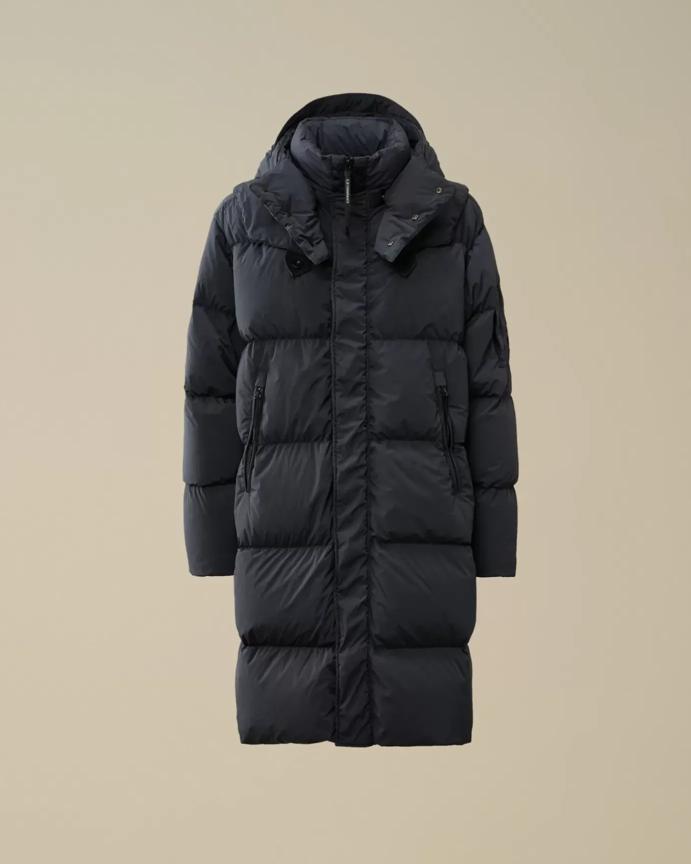 Jacket & Coats<C.P. Company Nycra-R Buttoned Hood Long Down Jacket Black Sand