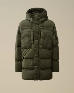 Jacket & Coats<C.P. Company Nycra-R Hooded Long Down Jacket Grape Leaf – Green