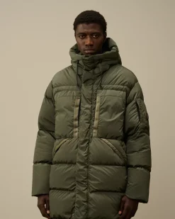 Jacket & Coats<C.P. Company Nycra-R Hooded Long Down Jacket Grape Leaf – Green