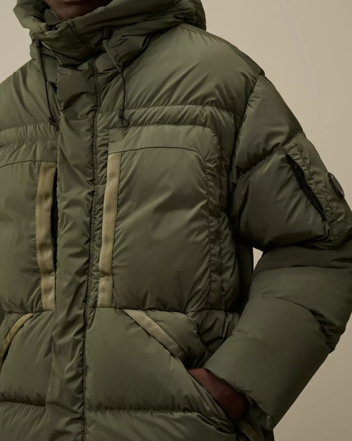Jacket & Coats<C.P. Company Nycra-R Hooded Long Down Jacket Grape Leaf – Green