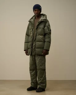 Jacket & Coats<C.P. Company Nycra-R Hooded Long Down Jacket Grape Leaf – Green
