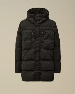Jacket & Coats<C.P. Company Nycra-R Hooded Long Down Jacket Black