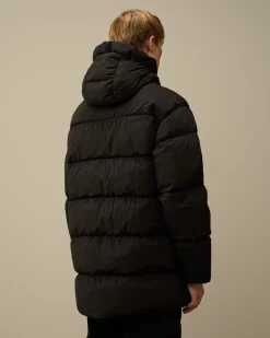 Jacket & Coats<C.P. Company Nycra-R Hooded Long Down Jacket Black