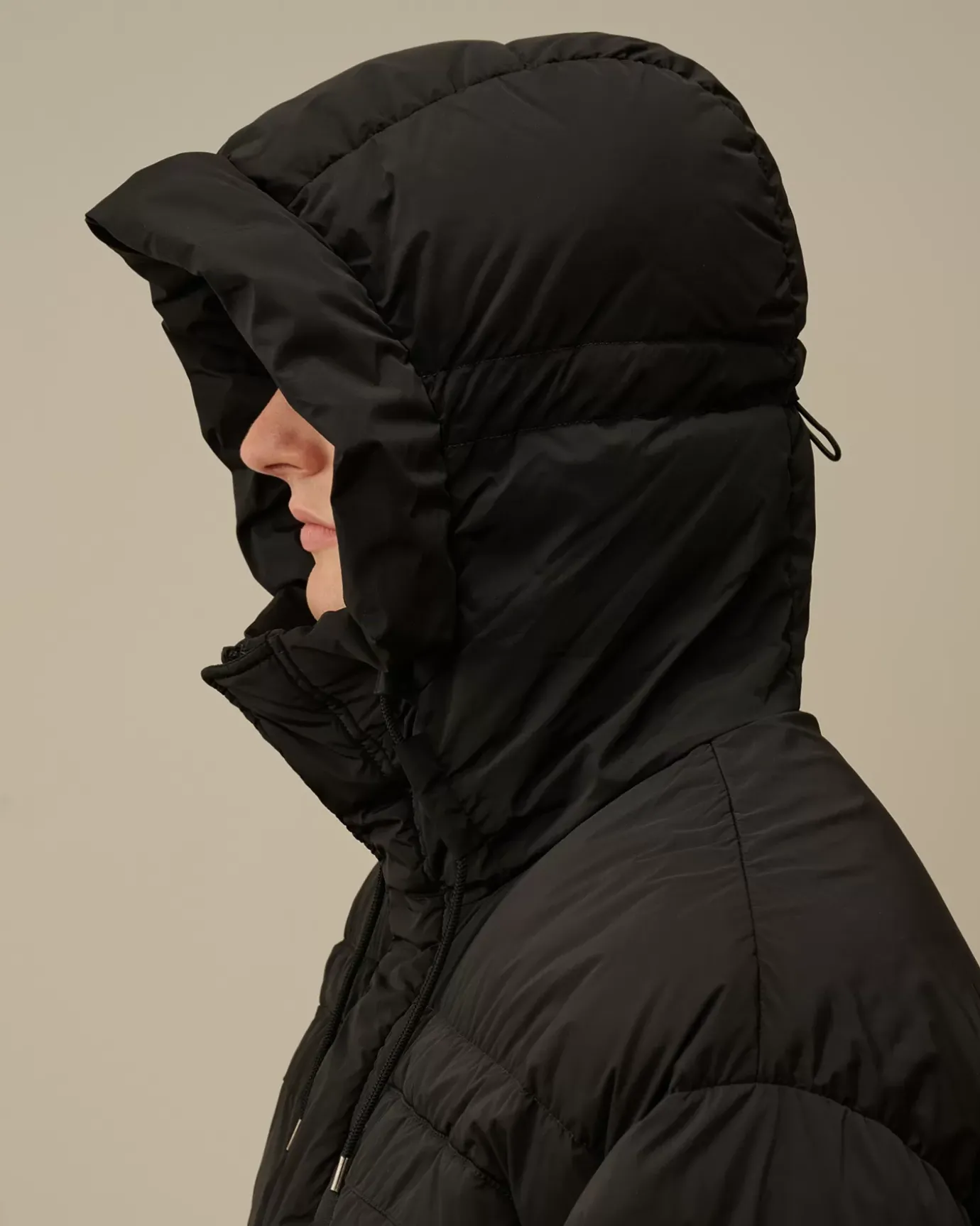 Jacket & Coats<C.P. Company Nycra-R Hooded Long Down Jacket Black